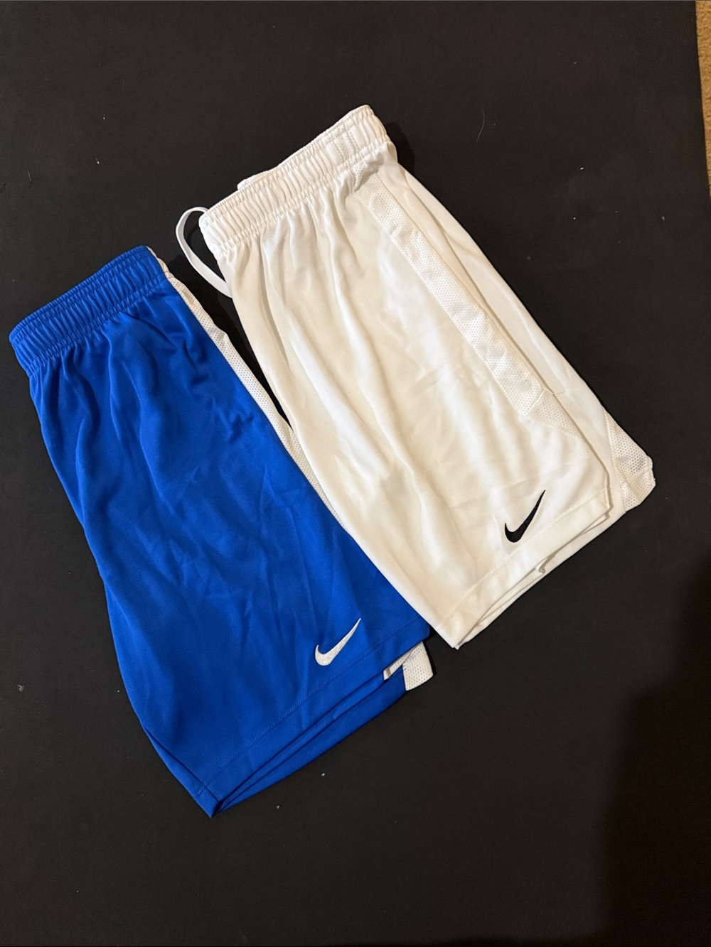 NWOT Two Pack!  Nike Kids Royal Blue Shorts and White Shorts
